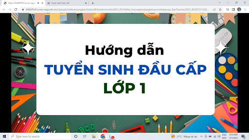 HƯỚNG DẪN ĐĂNG KÍ TUYỂN SINH ĐẦU CẤP NĂM HỌC 2026-2027